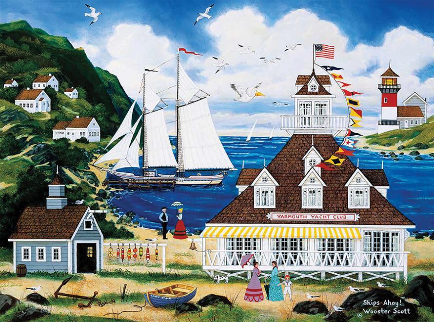 Jane Wooster Scott: Ships Ahoy - 1000pc Jigsaw Puzzle by Ceaco