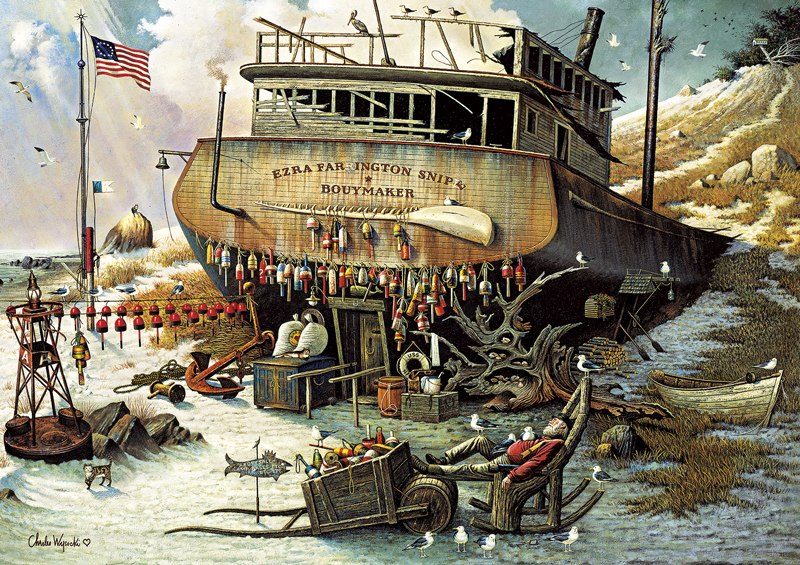 Charles Wysocki: Where the Buoys Are - 300pc Large Format Jigsaw Puzzle By Buffalo Games  			  					NEW
