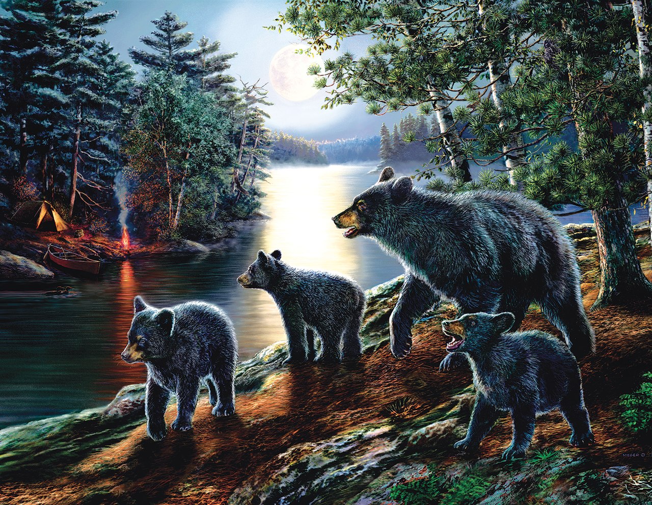 Bear Moon - 1000+pc Jigsaw Puzzle By Sunsout  			  					NEW
