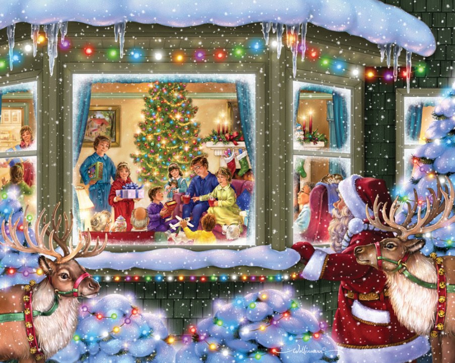 Gift Giving - 1000pc Jigsaw Puzzle by Vermont Christmas Company  			  					NEW