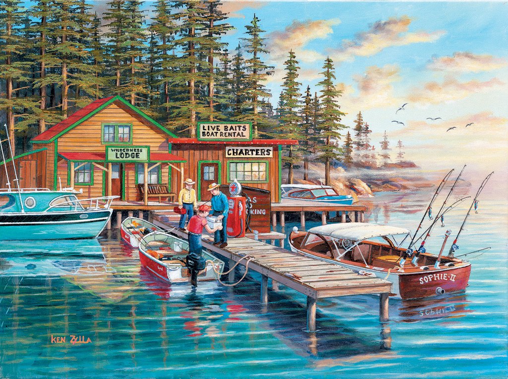 Rainy Lake - 300pc Large Format Jigsaw Puzzle by SunsOut