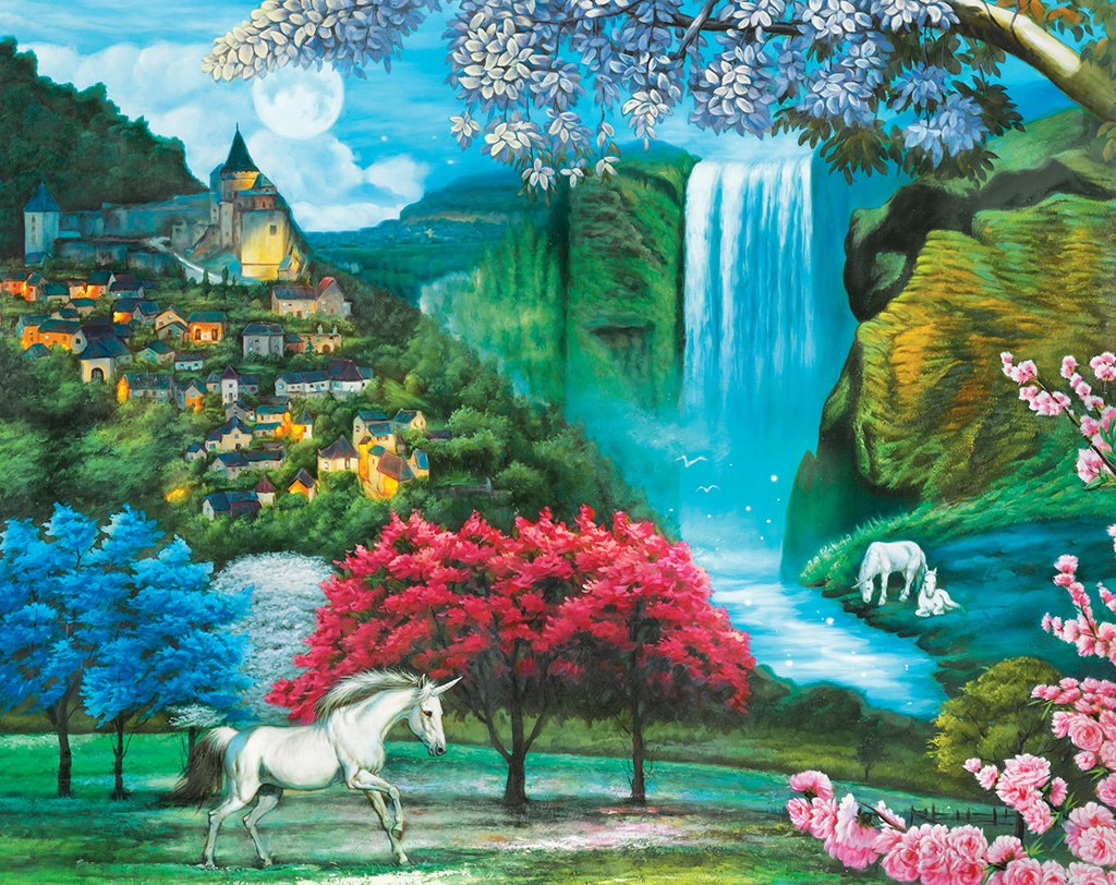 Unicorn Paradise - 1000pc Jigsaw Puzzle by Lafayette Puzzle Factory