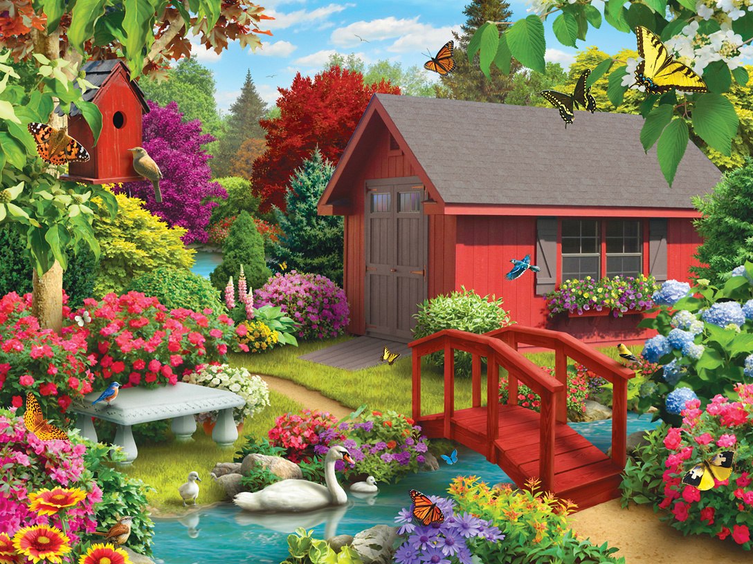 Lazy Days: Over the Bridge - 750pc Jigsaw Puzzle by Masterpieces