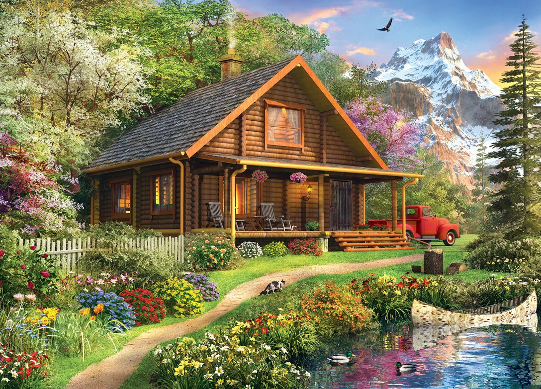 Time Away: Mountain Retreat - 1000pc Jigsaw Puzzle by Masterpieces