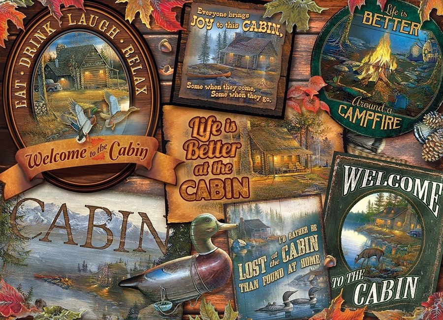 Cabin Signs - 1000pc Jigsaw Puzzle by Cobble Hill  			  					NEW - image 2