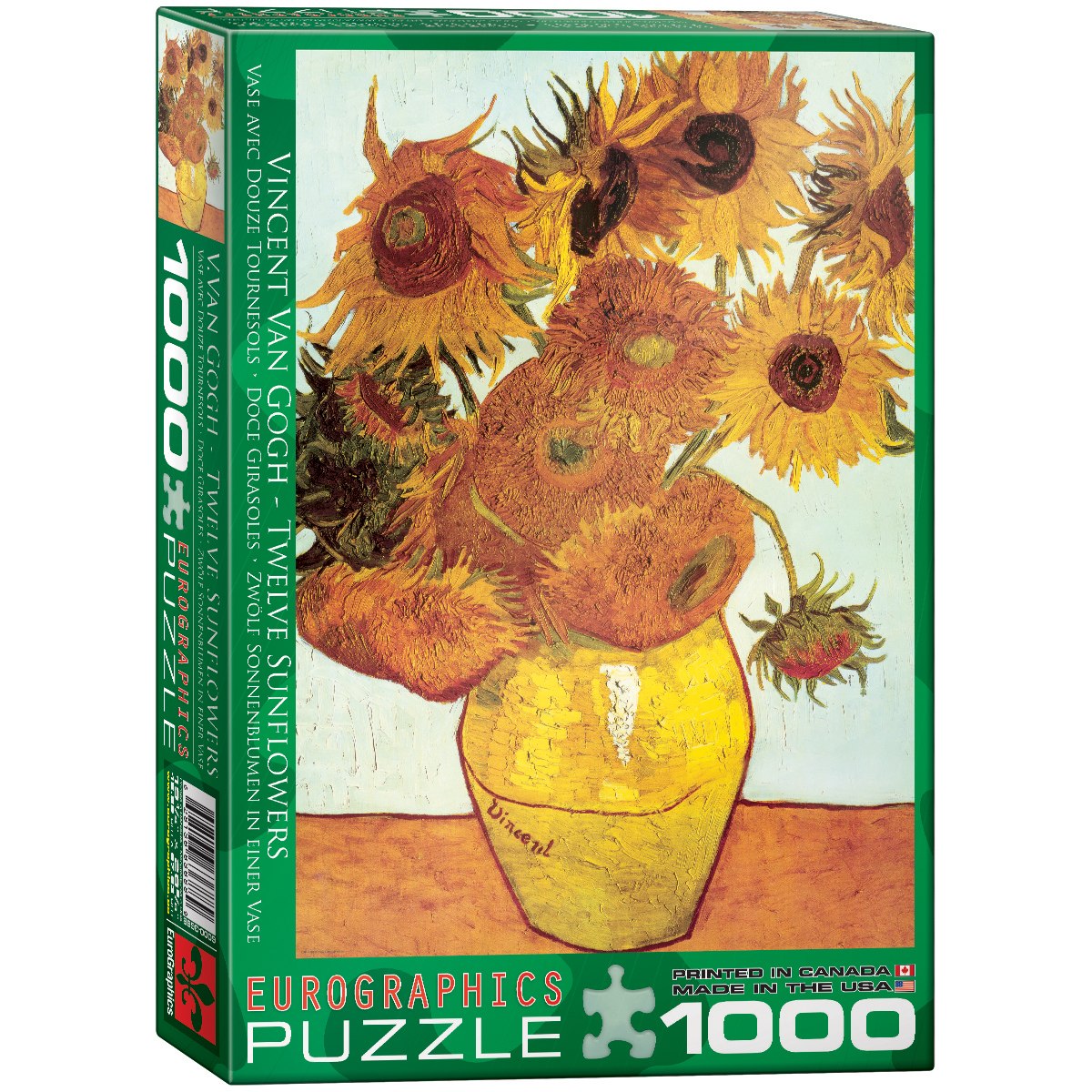 Twelve Sunflowers by Van Gogh - 1000pc Jigsaw Puzzle by Eurographics