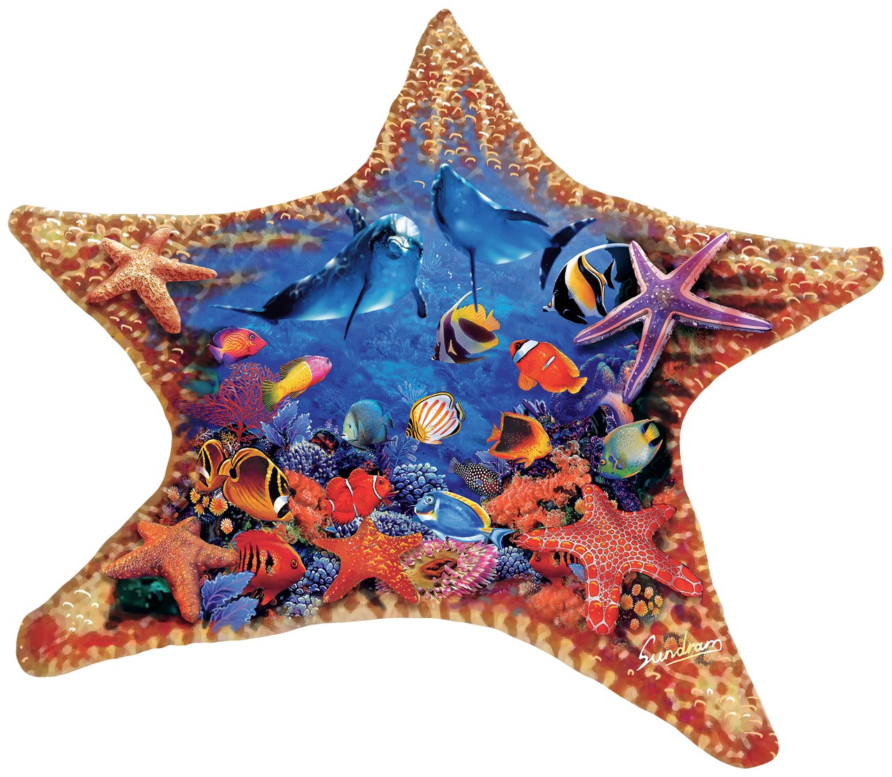 Starfish - 600pc Shaped Jigsaw Puzzle By Sunsout  			  					NEW