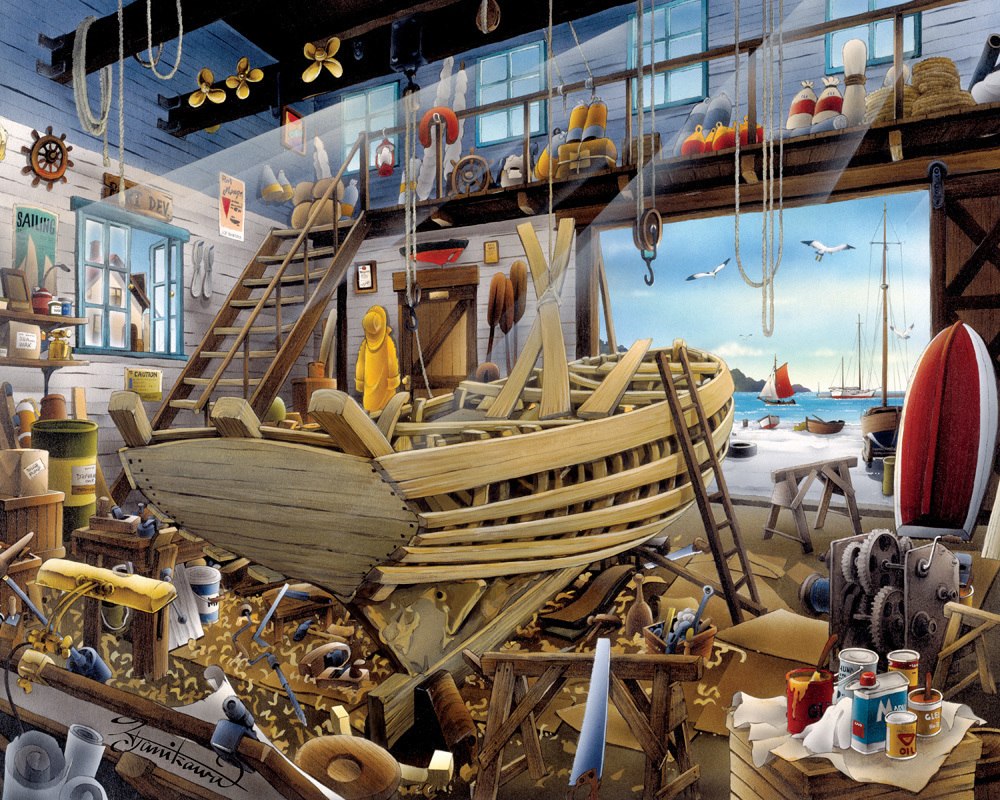 Boatyard - 1000pc Jigsaw Puzzle by Vermont Christmas Company