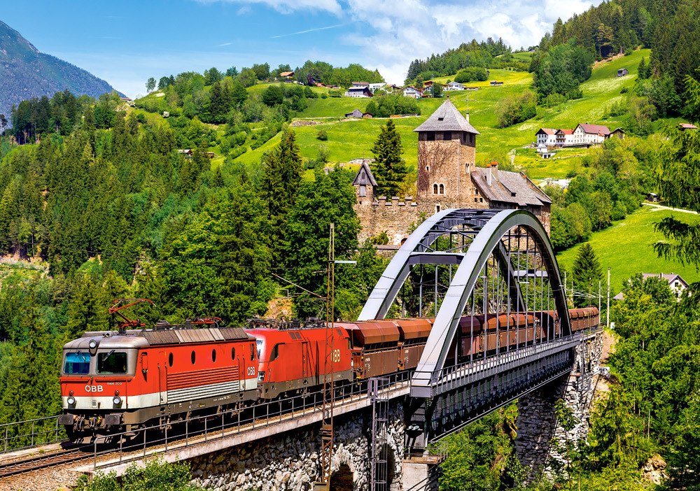 Train on the Bridge - 500pc Jigsaw Puzzle By Castorland