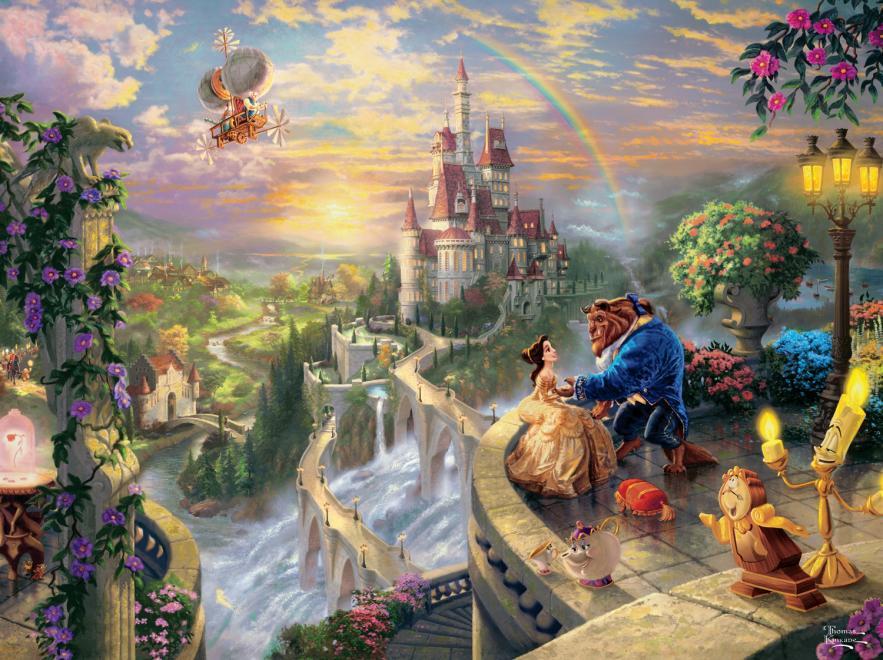 Thomas Kinkade Disney Dreams: Beauty and the Beast Falling in Love - 750pc Jigsaw Puzzle by Ceaco