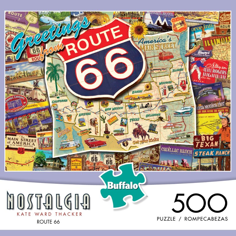 Route 66 - 500pc Jigsaw Puzzle by Buffalo Games - image 1