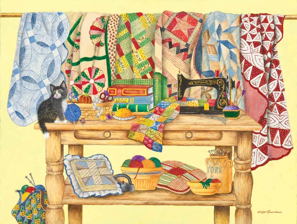 The Quilting Table - 500pc Jigsaw Puzzle By Sunsout