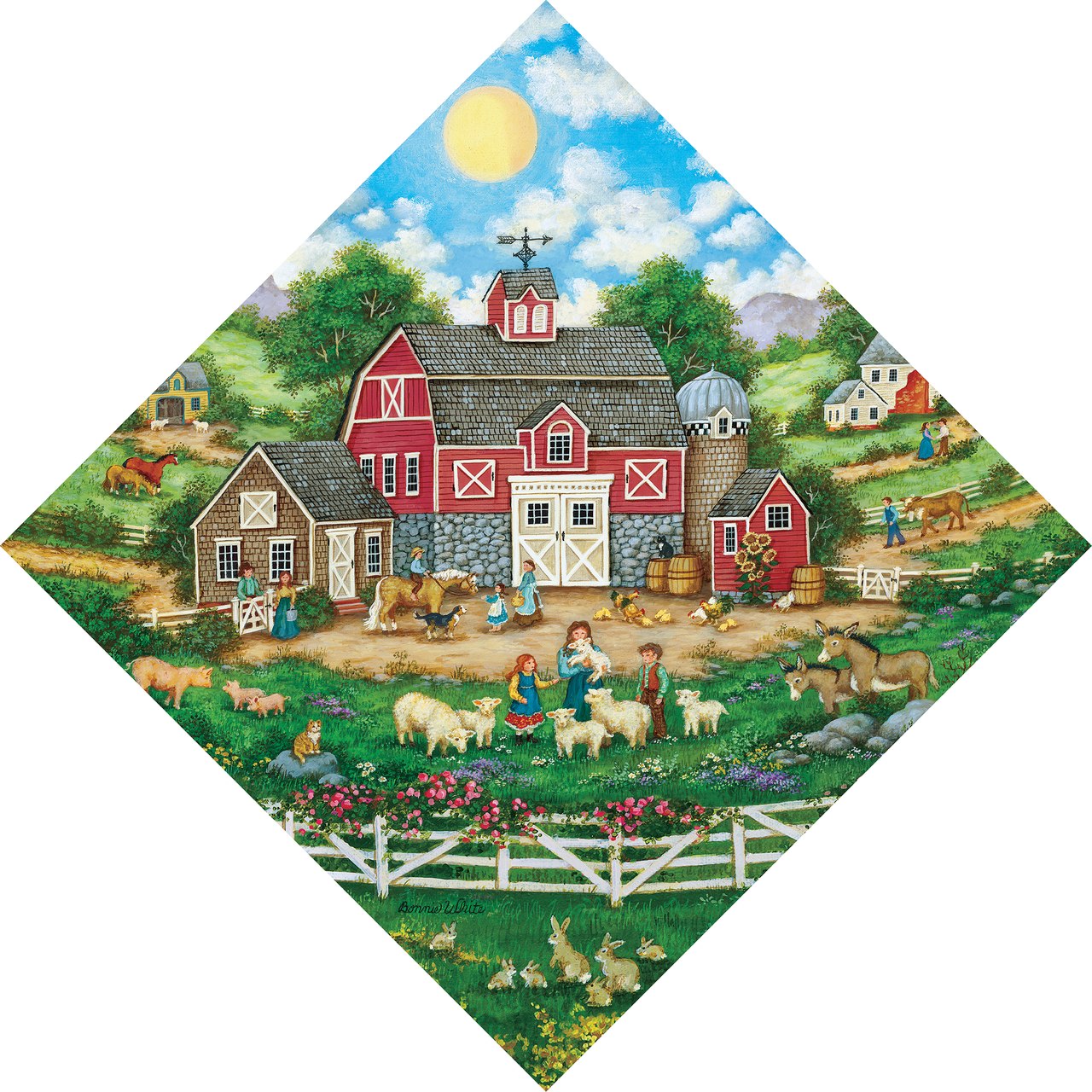 Barnyard Menagerie - 500pc Jigsaw Puzzle by Masterpieces  			  					NEW