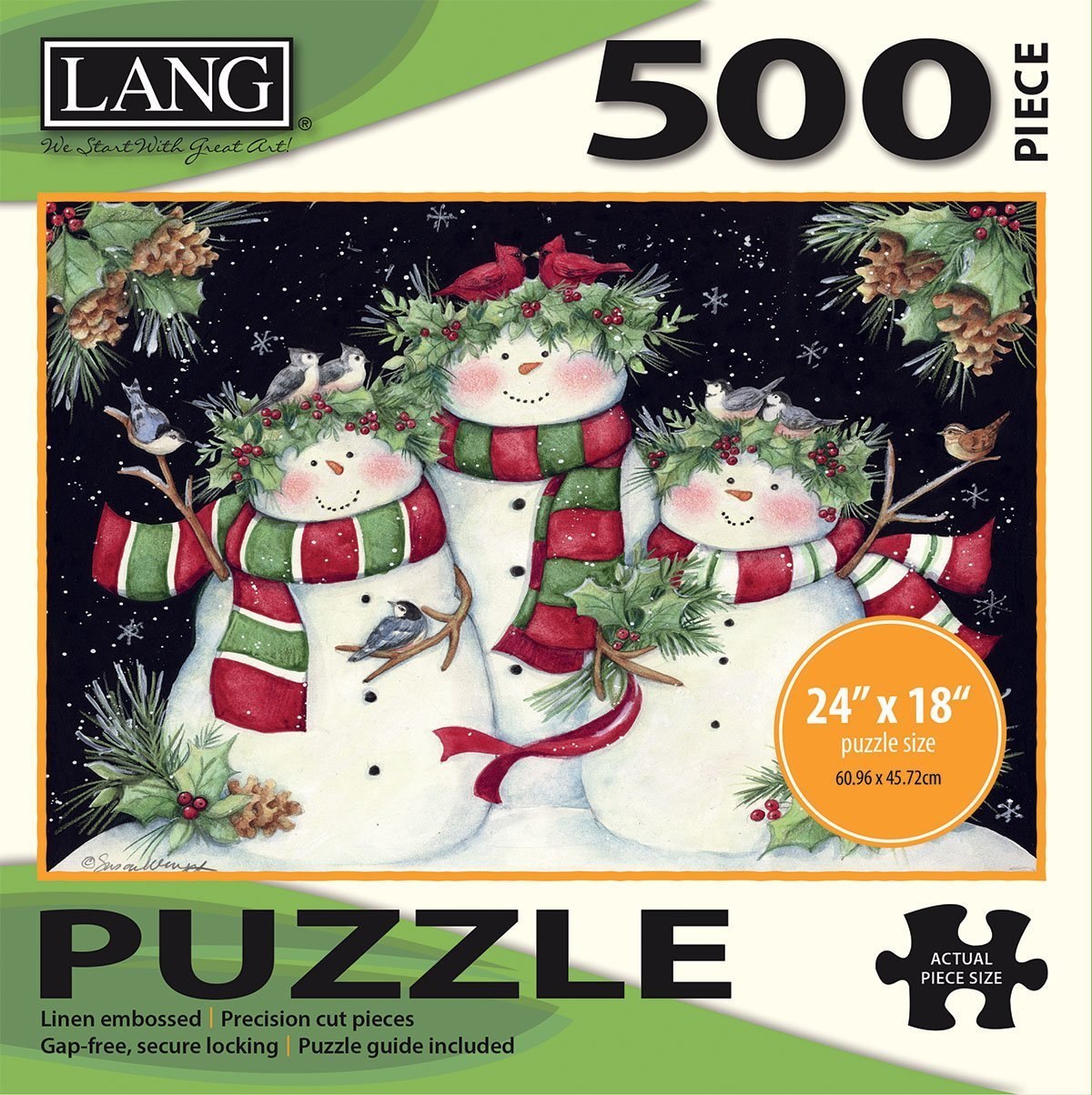 Snowmen Family - 500pc Jigsaw Puzzle by Lang  			  					NEW - image 1