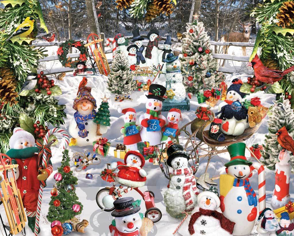 Snowmen - 1000pc Jigsaw Puzzle by White Mountain