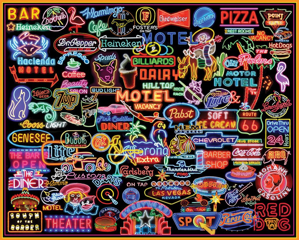 Neon Signs - 1000pc Jigsaw Puzzle by White Mountain