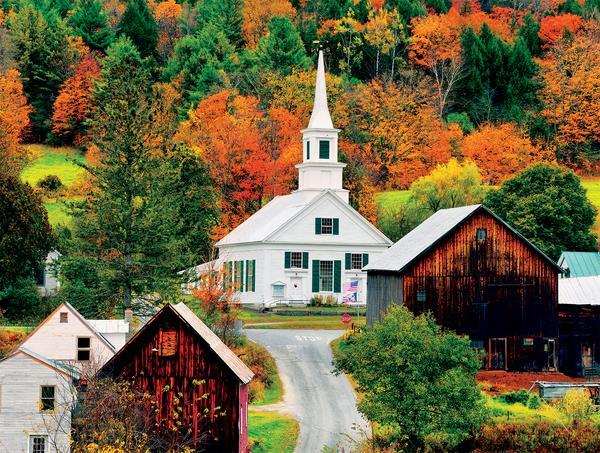 Around the World: Waits River Church, Vermont, New England - 550pc Jigsaw Puzzle by Ceaco