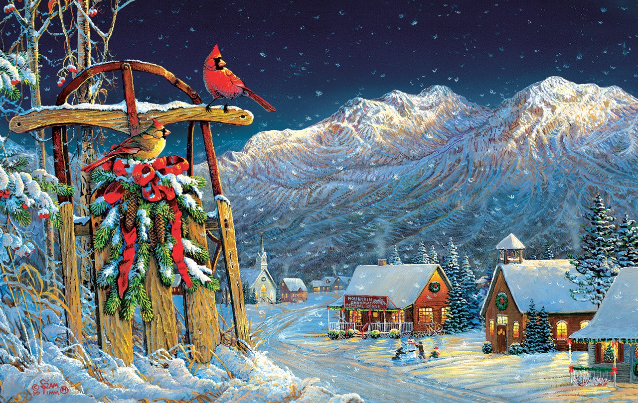 Cardinals Holiday - 550pc Jigsaw Puzzle by Sunsout  			  					NEW