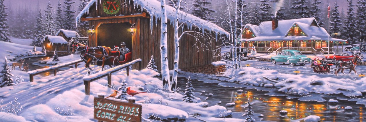 Holiday Gathering - 1000pc Panoramic Jigsaw Puzzle by Vermont Christmas Company