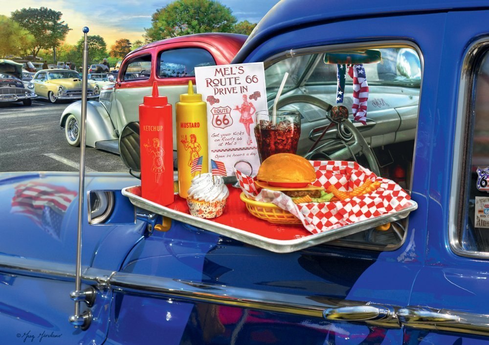 Drive-Thru Route 66 - 500pc Large Format Jigsaw Puzzle by Ravensburger  			  					NEW
