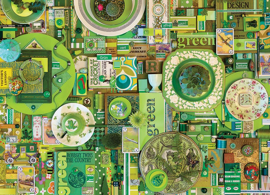 Rainbow Project: Green - 1000pc Jigsaw Puzzle by Cobble Hill