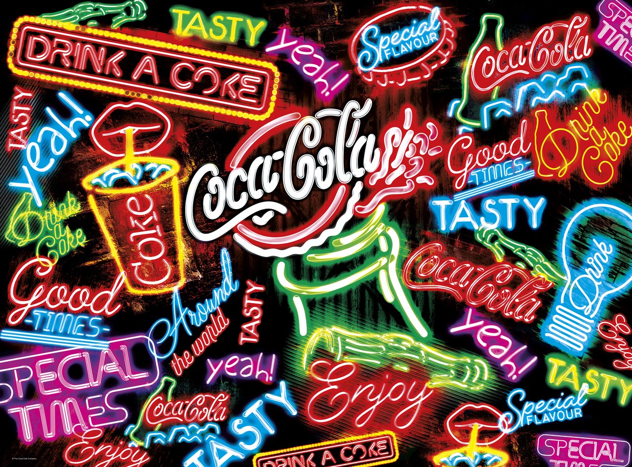 Coca Cola: Neon Fluorescent - 1000pc Jigsaw Puzzle By Buffalo Games
