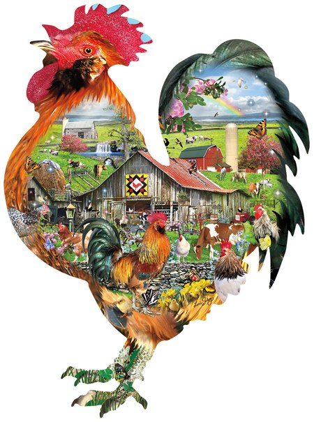 Rule the Roost - 1000pc Shaped Jigsaw Puzzle By Sunsout