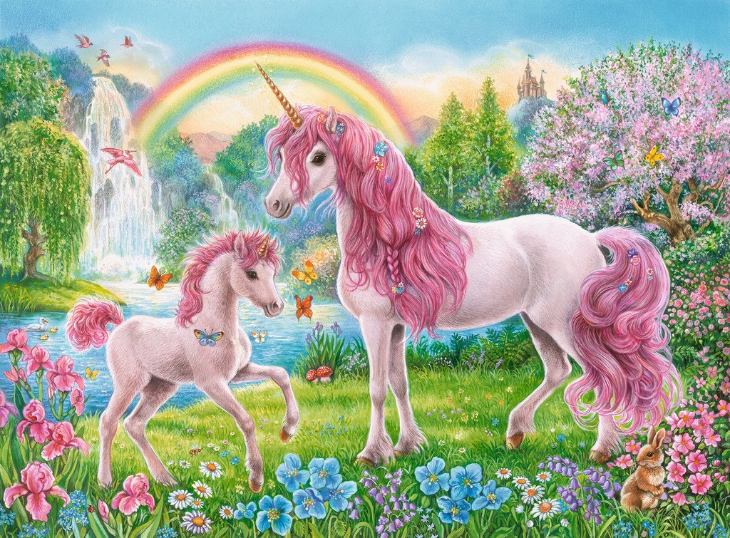 Magical Unicorns - 100pc Jigsaw Puzzle w/ Coloring Book By Ravensburger  			  					NEW