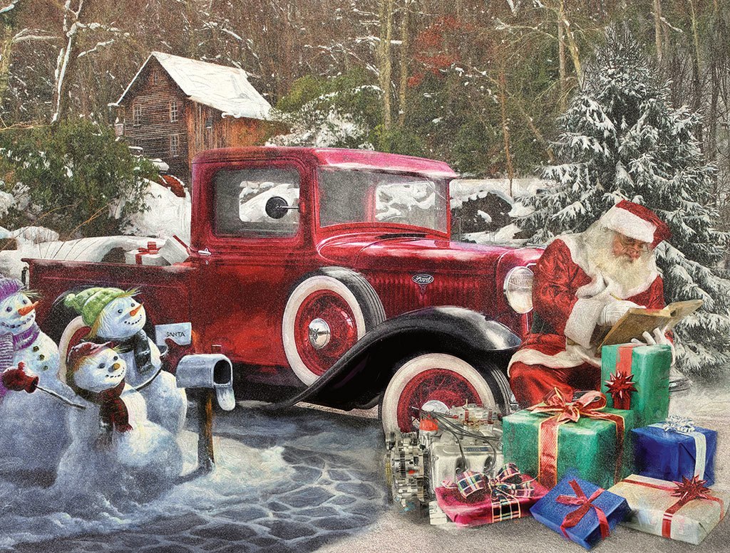 Santa and Truck - 1000pc Jigsaw Puzzle By White Mountain