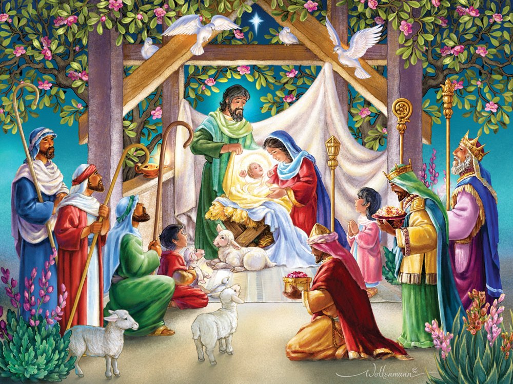 Magi at the Manger - 550pc Jigsaw Puzzle by Vermont Christmas Company