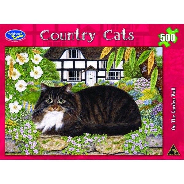 Country Cats: On The Garden Wall - 500pc Jigsaw Puzzle by Holdson - image 1