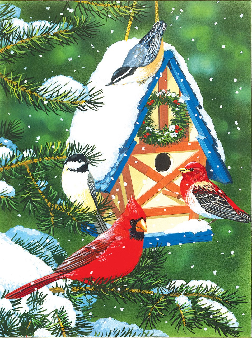 Birds at the Feeder - 1000pc Jigsaw Puzzle by Sunsout