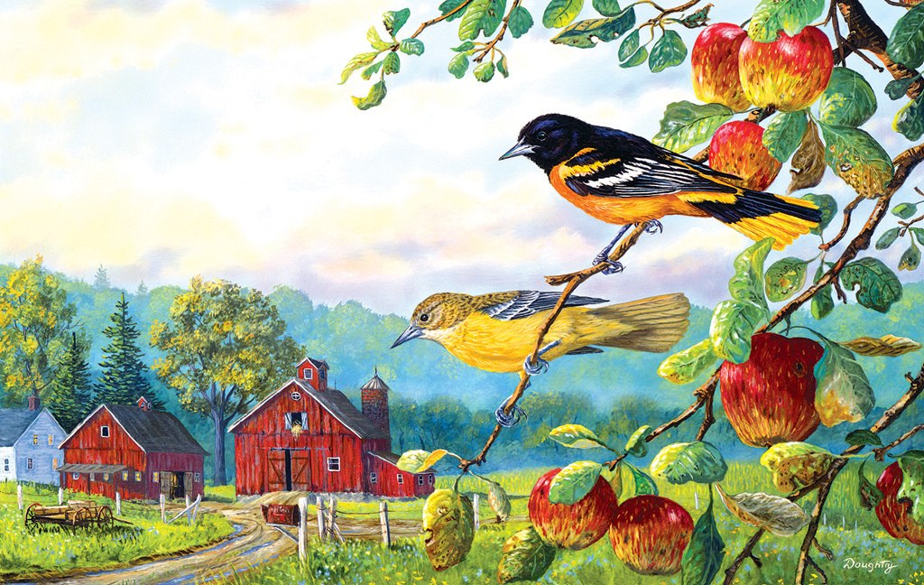 Old Orchard Hideaway - 550pc Jigsaw Puzzle by Sunsout