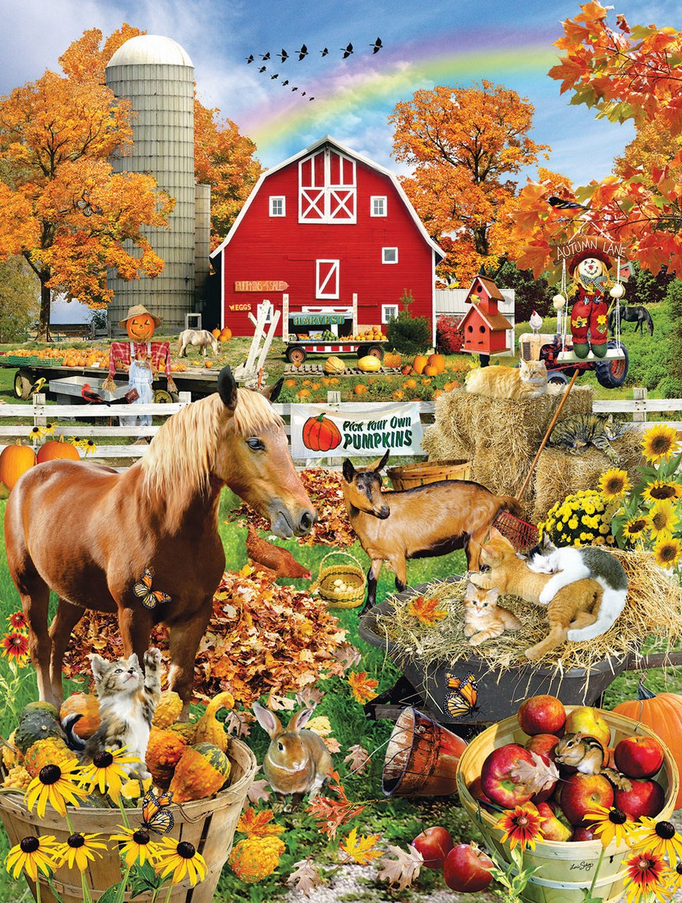 Scarecrow Farm - 300pc Large Format Jigsaw Puzzle by Sunsout