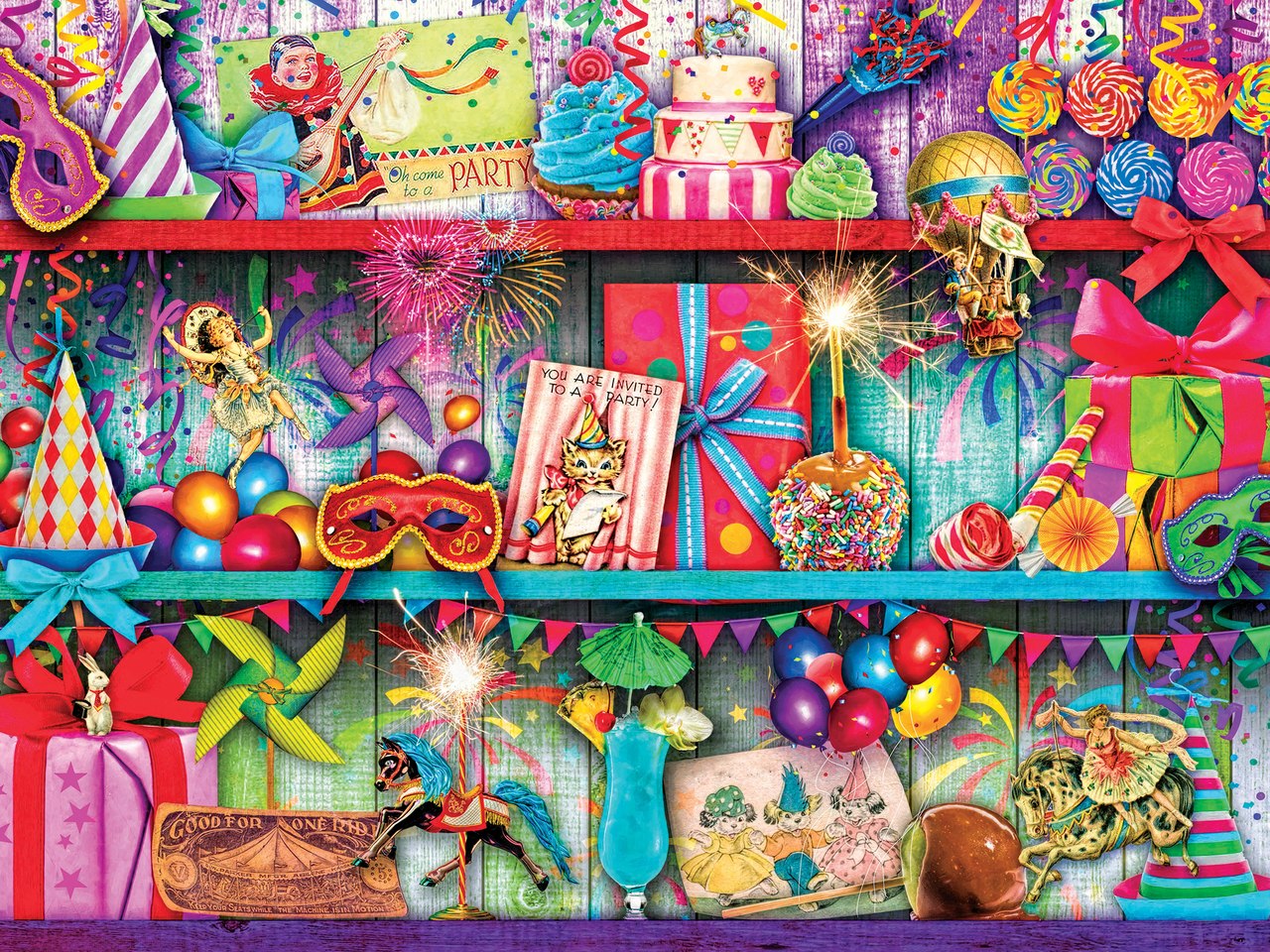 Glow In The Dark: Celebrate Good Times - 300pc EzGrip Jigsaw Puzzle by Masterpieces  			  					NEW