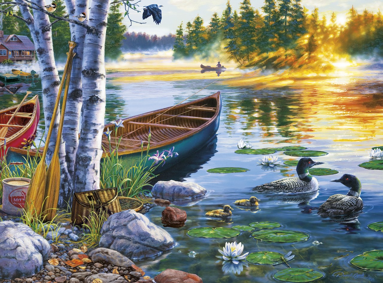 Darrell Bush: Lakeside Morning - 1000pc Jigsaw Puzzle By Buffalo Games