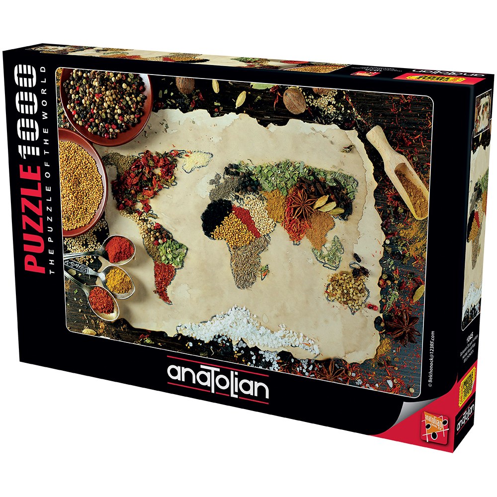 Herbal World Map - 1000pc Jigsaw Puzzle by Anatolian  			  					NEW - image 1