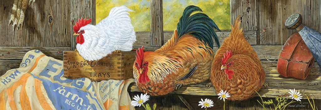 Barnyard Royalty - 500pc Panoramic Jigsaw Puzzle by SunsOut