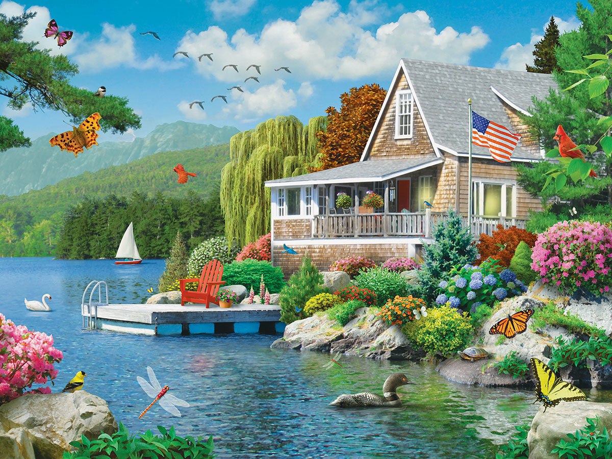 Lakeside Memories - 300pc EzGrip Jigsaw Puzzle by Masterpieces  			  					NEW