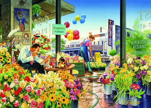Interiors II: Sweet Home Flower Shop - 1000pc Jigsaw Puzzle by Holdson