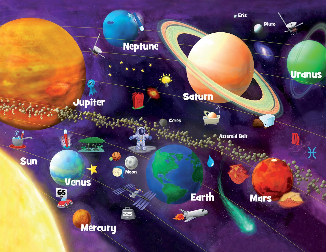 Solar System Glow - 60pc Educational Jigsaw Puzzle by Masterpieces  			  					NEW