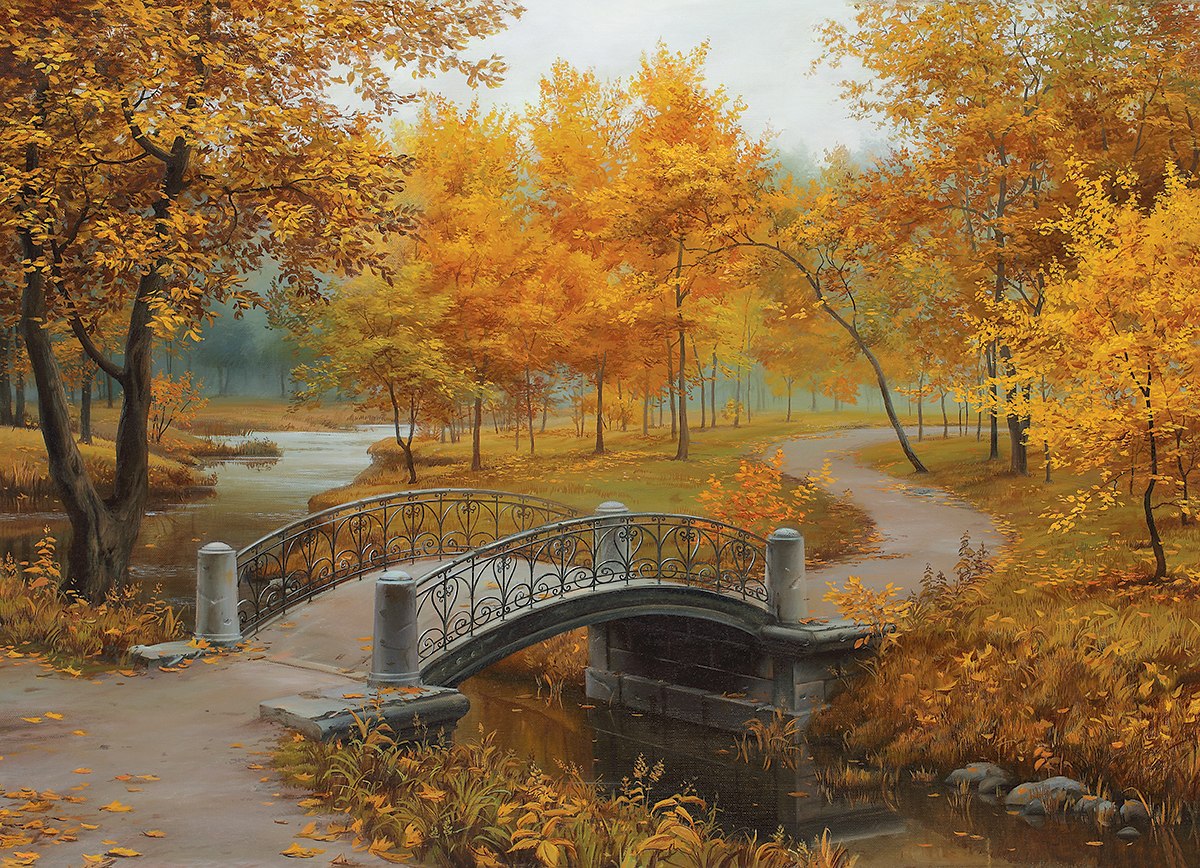 Autumn in an Old Park by Eugene Lushpin - 1000pc Jigsaw Puzzle by Eurographics