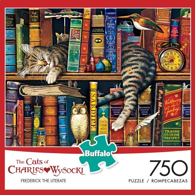 The Cats Of Charles Wysocki: Frederick the Literate - 750pc Jigsaw Puzzle by Buffalo Games - image 1