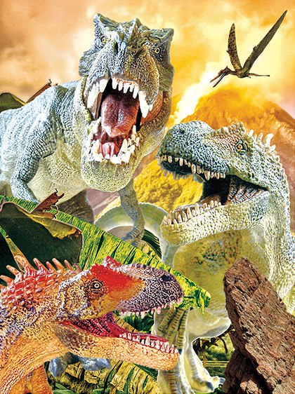 3D Puzzle: Dinosaurs - 48pc Lenticular Jigsaw Puzzle  			  					NEW