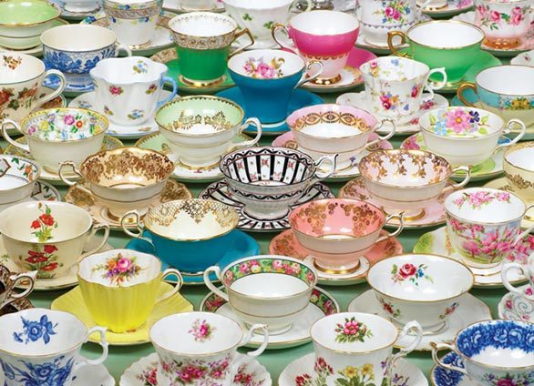 Tea Cups - 1000pc Hard Jigsaw Puzzle by Cobble Hill