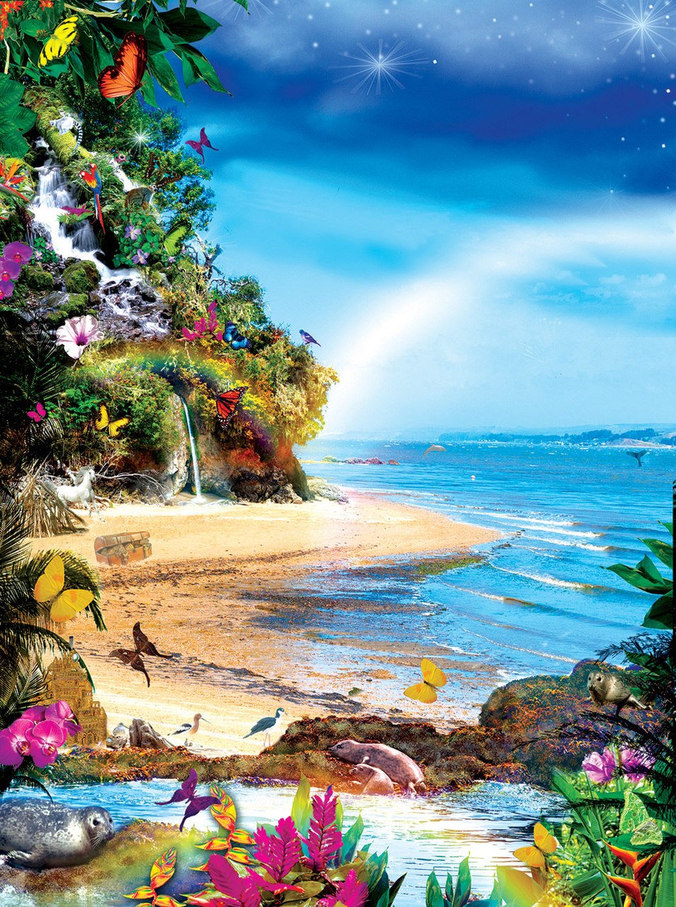 Beach Butterflies - 1000pc Jigsaw Puzzle by Sunsout