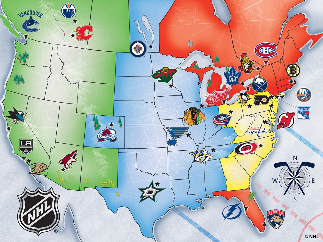 NHL USA Map - 500pc Jigsaw Puzzle by Masterpieces