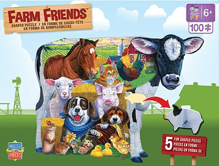 Farm Friends Shaped - 100pc Shaped Jigsaw Puzzle by Masterpieces