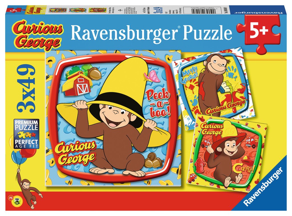 Curious George and Friends - 3x49pc Jigsaw Puzzle By Ravensburger  			  					NEW