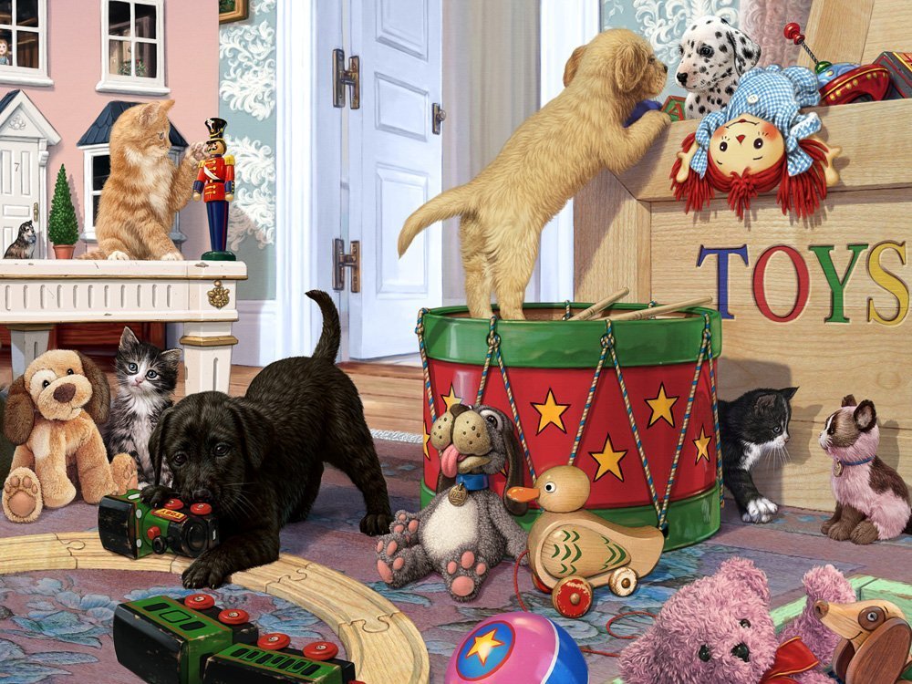 Playtime - 550pc Jigsaw Puzzle by Vermont Christmas Company  			  					NEW